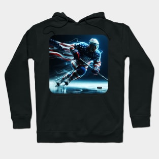 American Man Ice Hockey Player #2 Hoodie